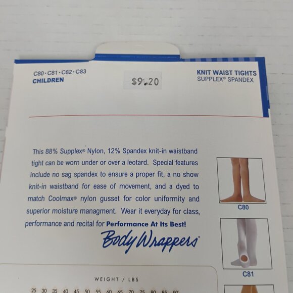 Body Wrappers Total Stretch Knit Waist Tights Full Foot – Child Size S/M (4–7) - Picture 9 of 9